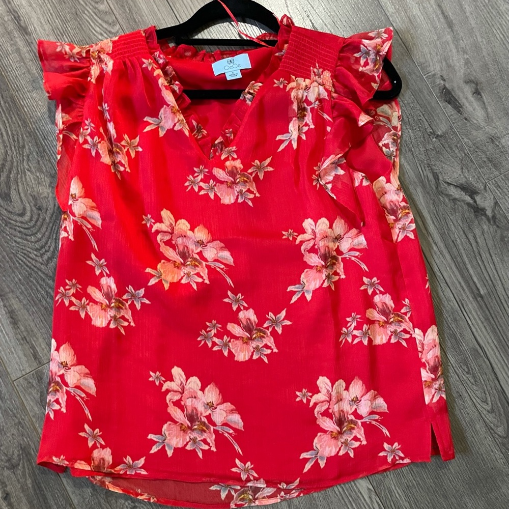 Cece red blouse
